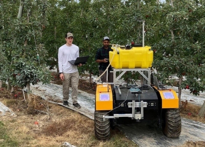 Robot being used im an orchard. Photo: Davidson Lab